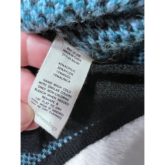 Soft Surroundings PM Alpaca Blend Plaid Toggle Cardigan Jacket - Picture 3 of 6